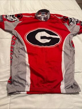 University of Georgia Red Cycling Jersey with 'G' Logo medium